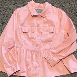 Torrid Light Pink Peplum Button-Up jacket